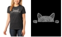LA Pop Art Women's Word Art Peeking Cat T-Shirt